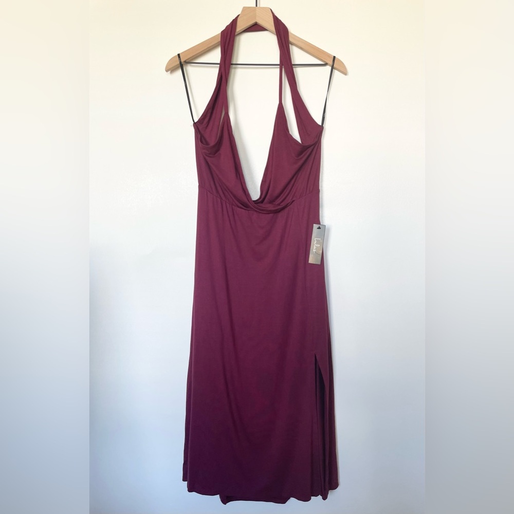 NWT Lulu’s halter maroon dress XL